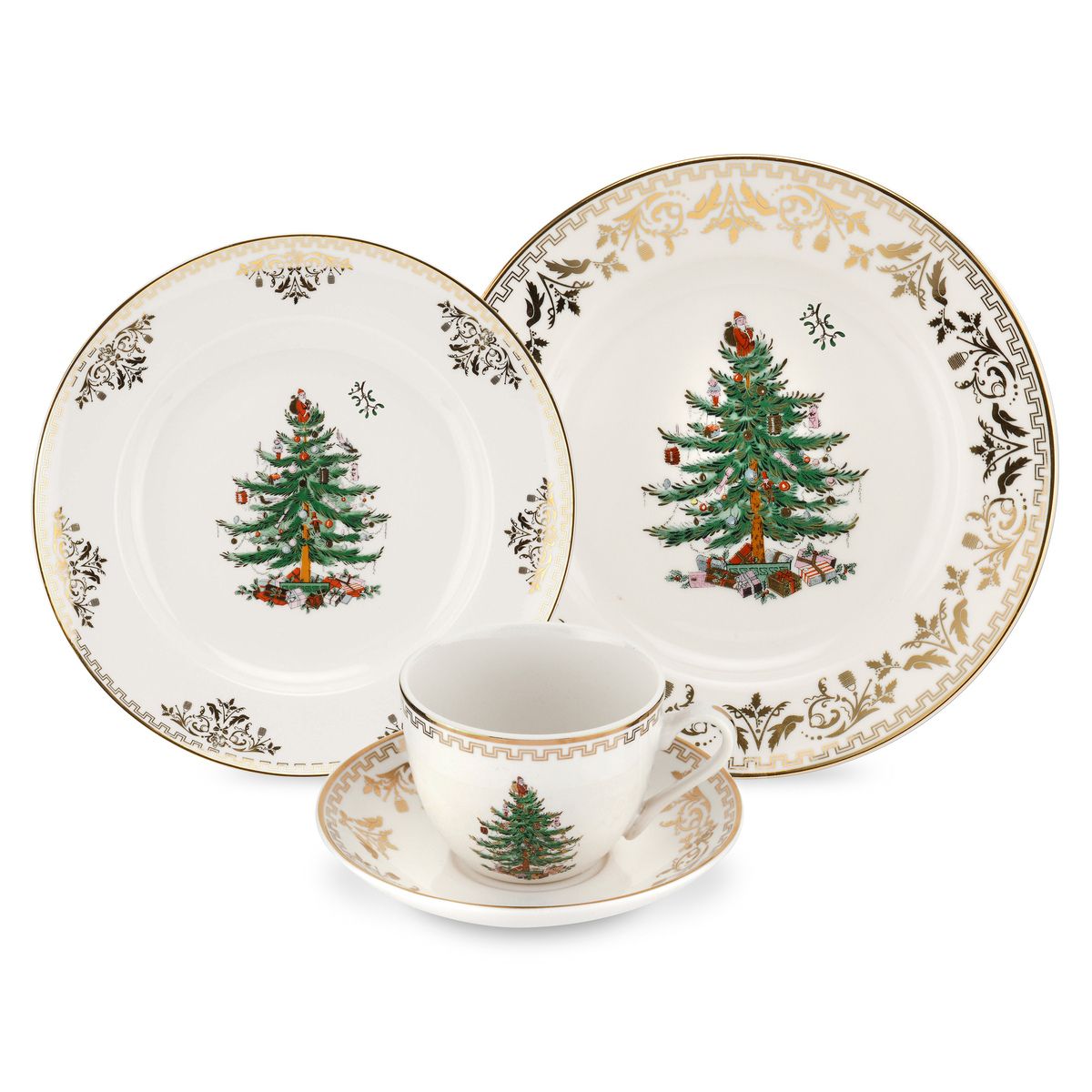 Christmas Tree Gold Collection 4 Piece Place Setting image number null