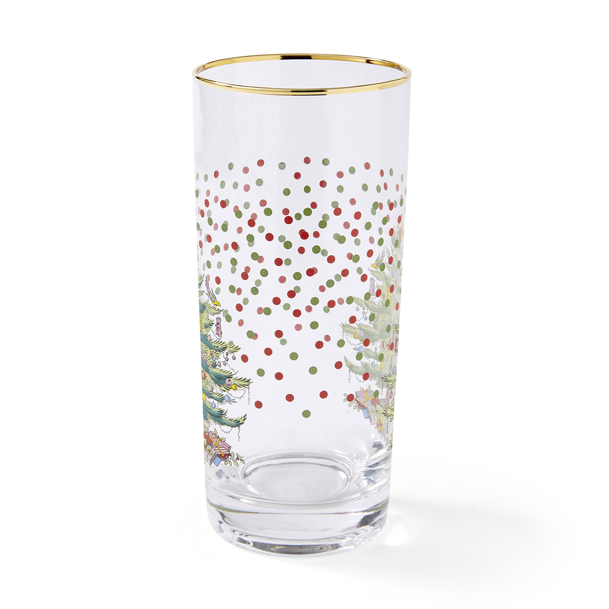 Christmas Tree Polka Dot High Ball Glasses image number null