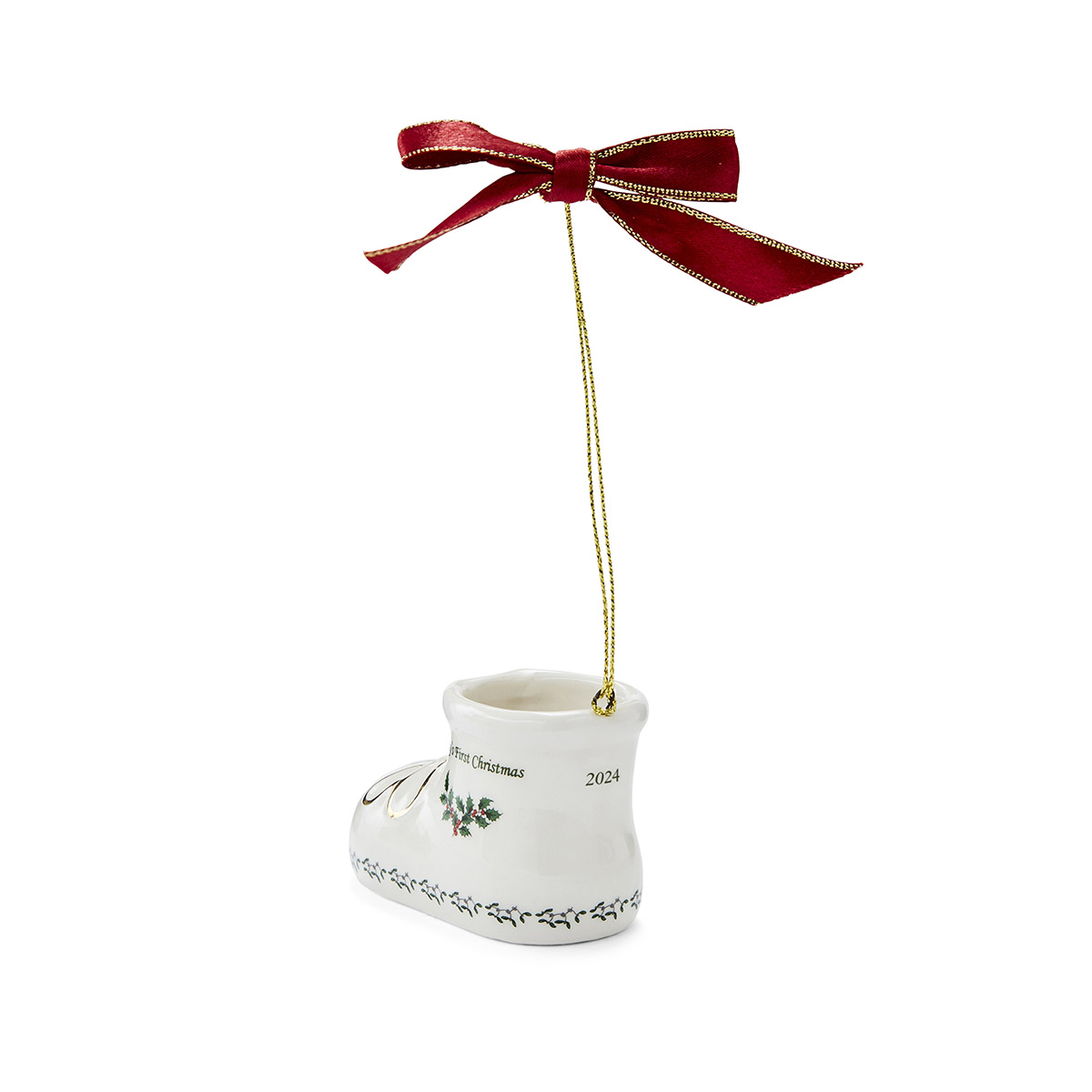 Christmas Tree Baby Bootie Ornament image number null