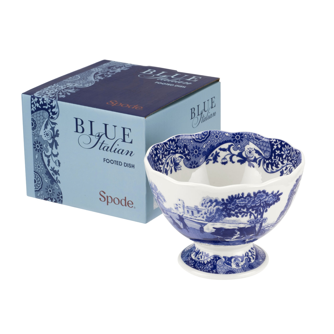 Spode Blue Italian Footed Bowl 