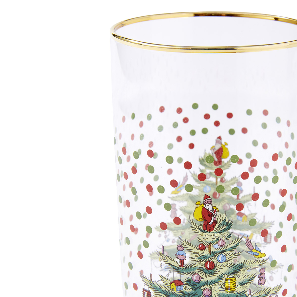 Christmas Tree Polka Dot High Ball Glasses image number null