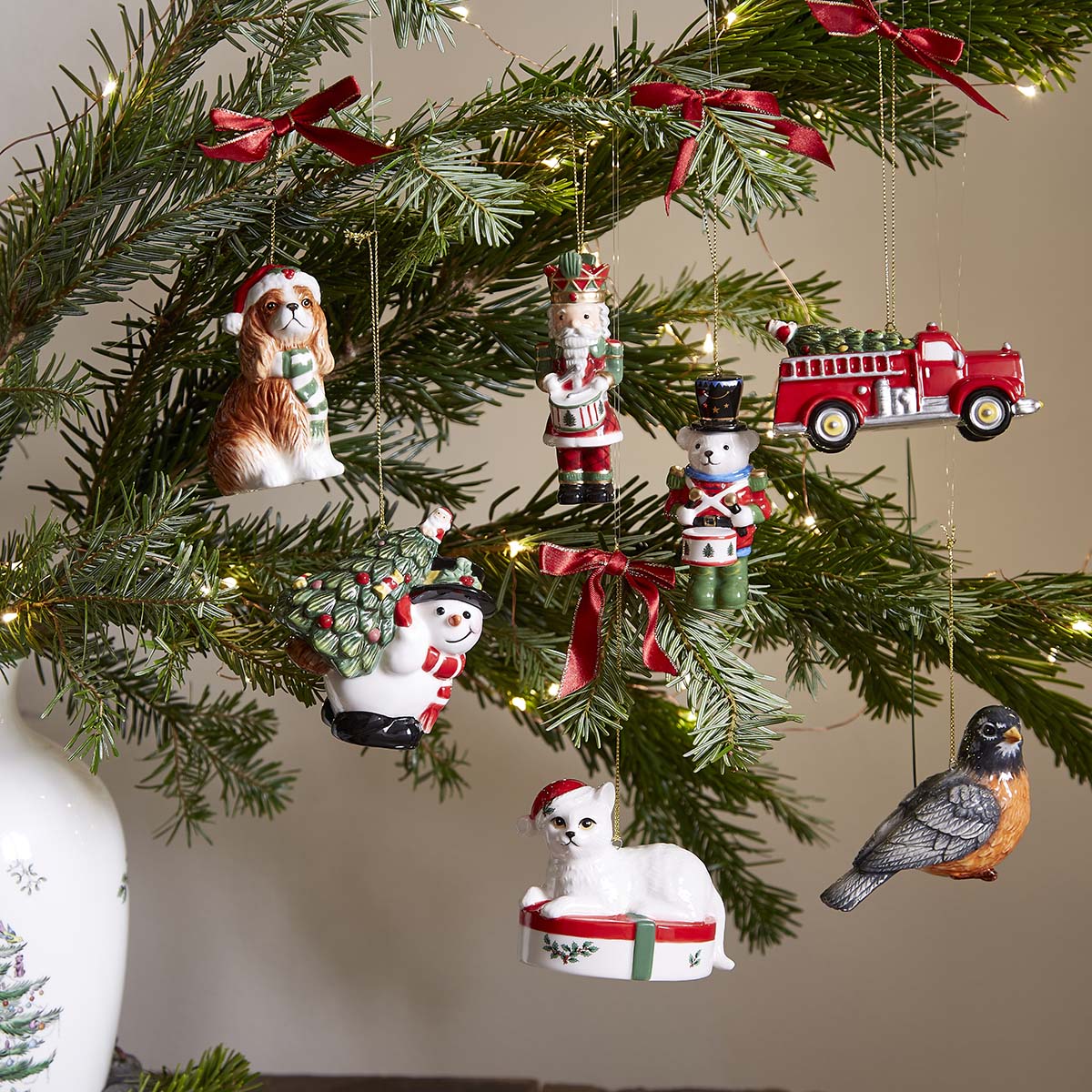 Christmas Tree Firetruck with Tree Ornament image number null