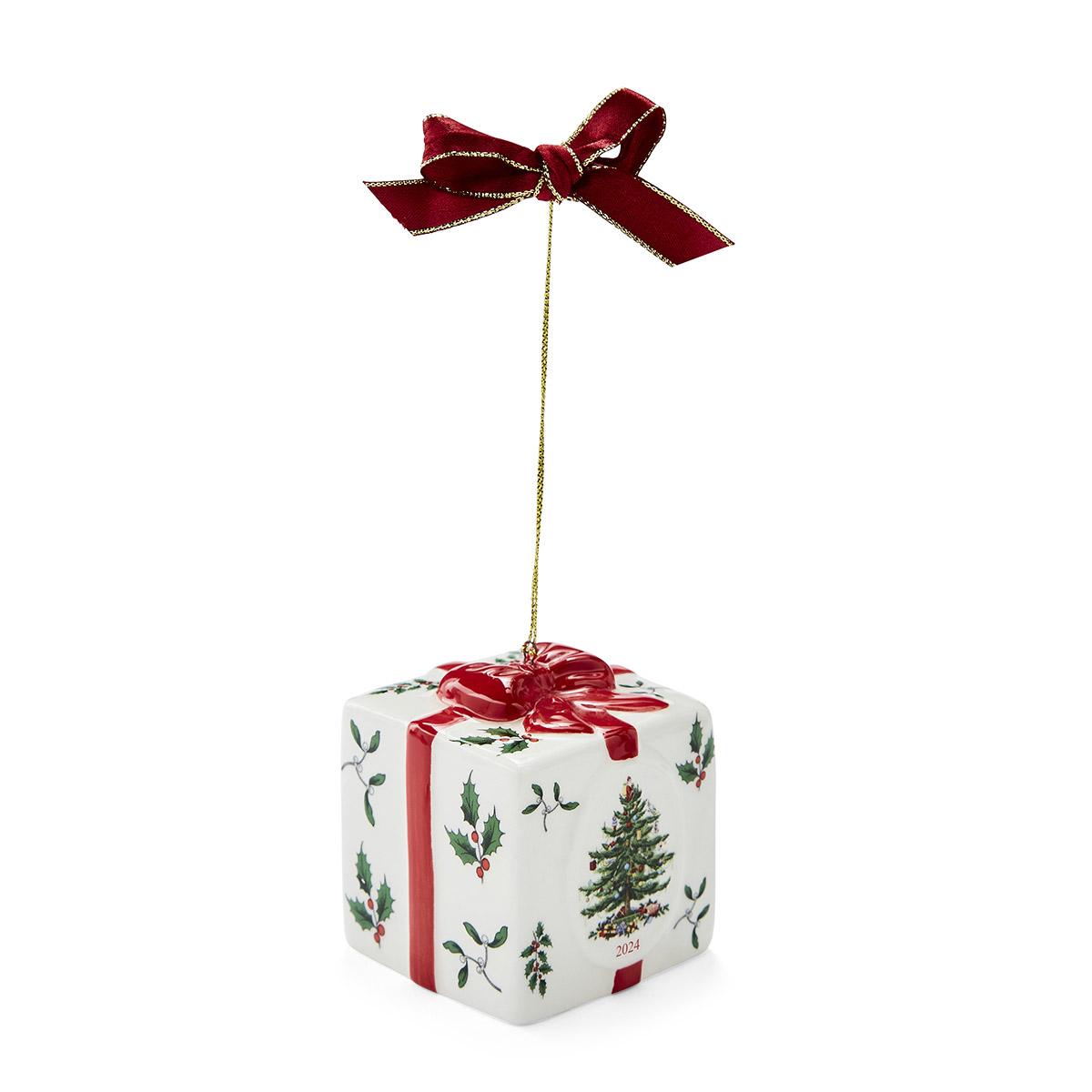 Christmas Tree Holiday Gift Box Ornament image number null