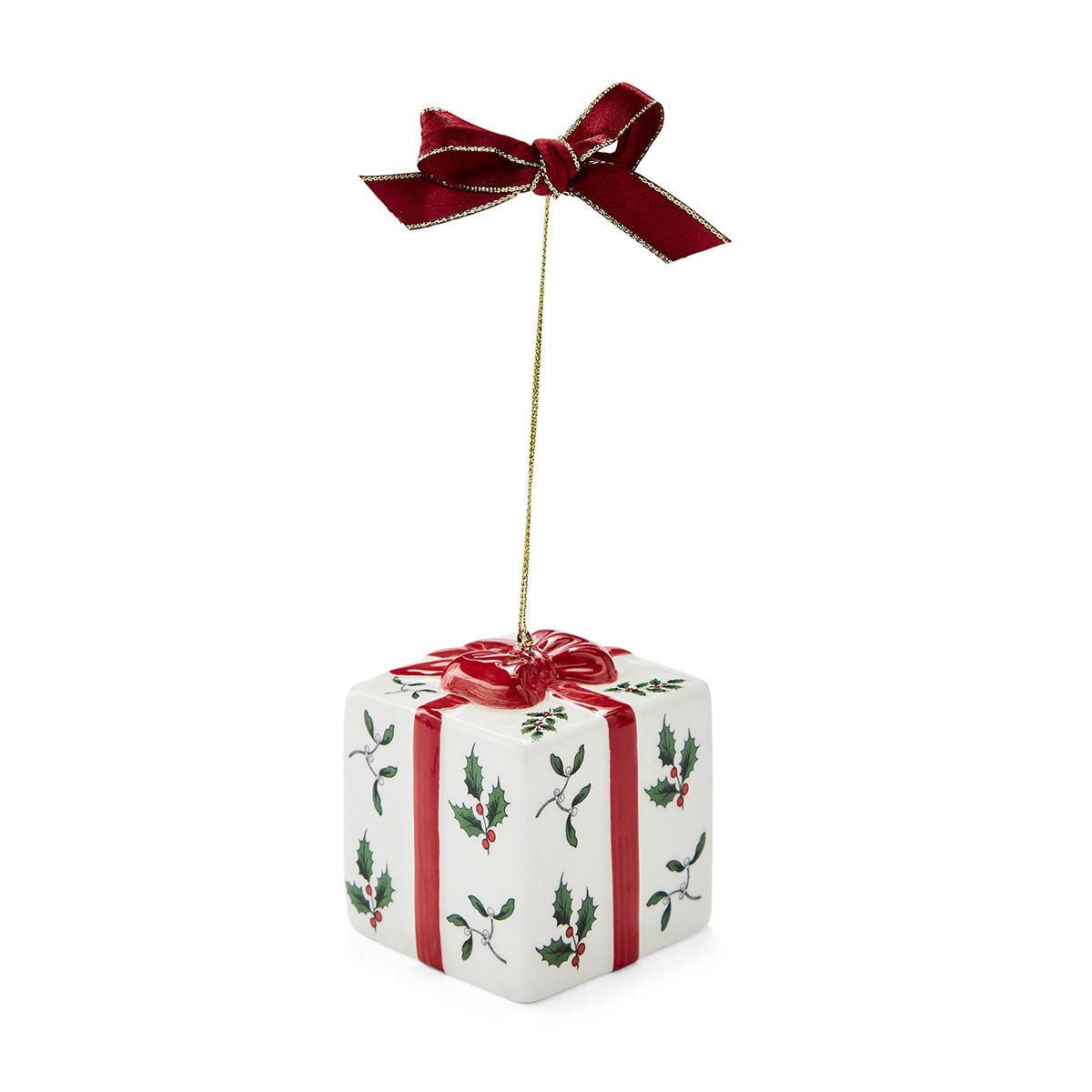 Christmas Tree Holiday Gift Box Ornament image number null