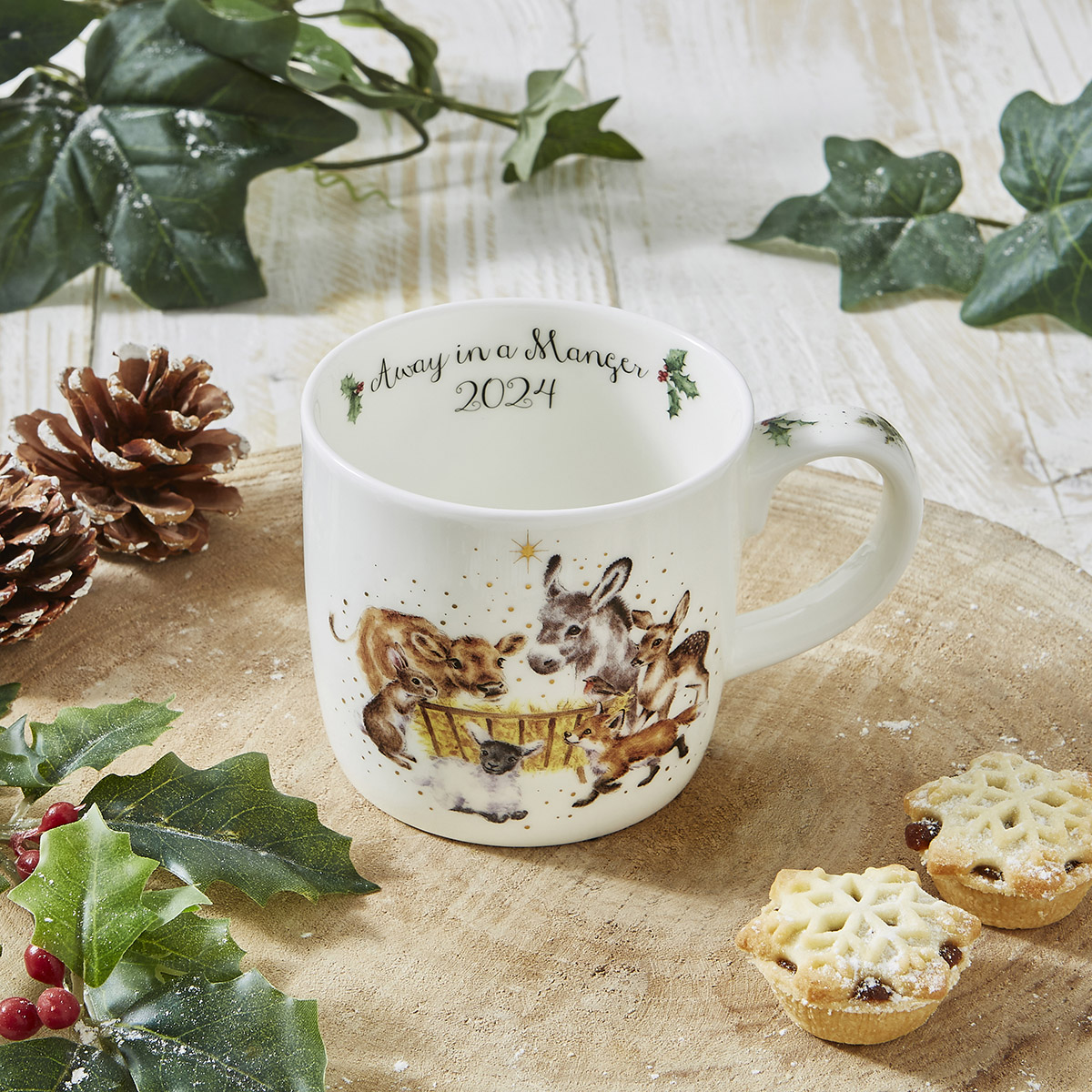 Wrendale Designs Annual Mug 2024 - Away in a Manger image number null