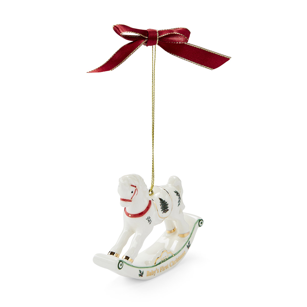 Christmas Tree Rocking Horse Ornament image number null