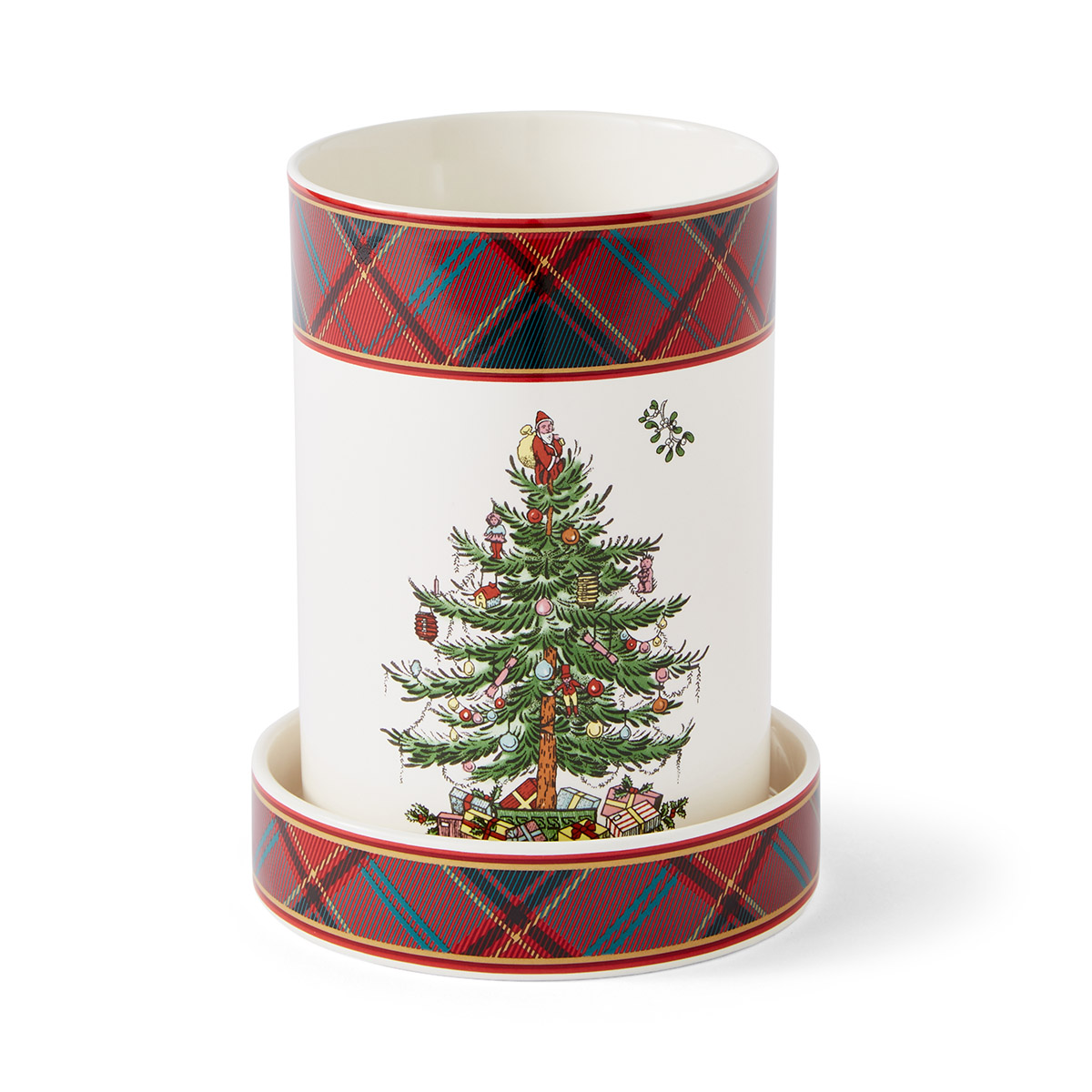 Christmas Tree Tartan Wine Chiller & Coaster image number null