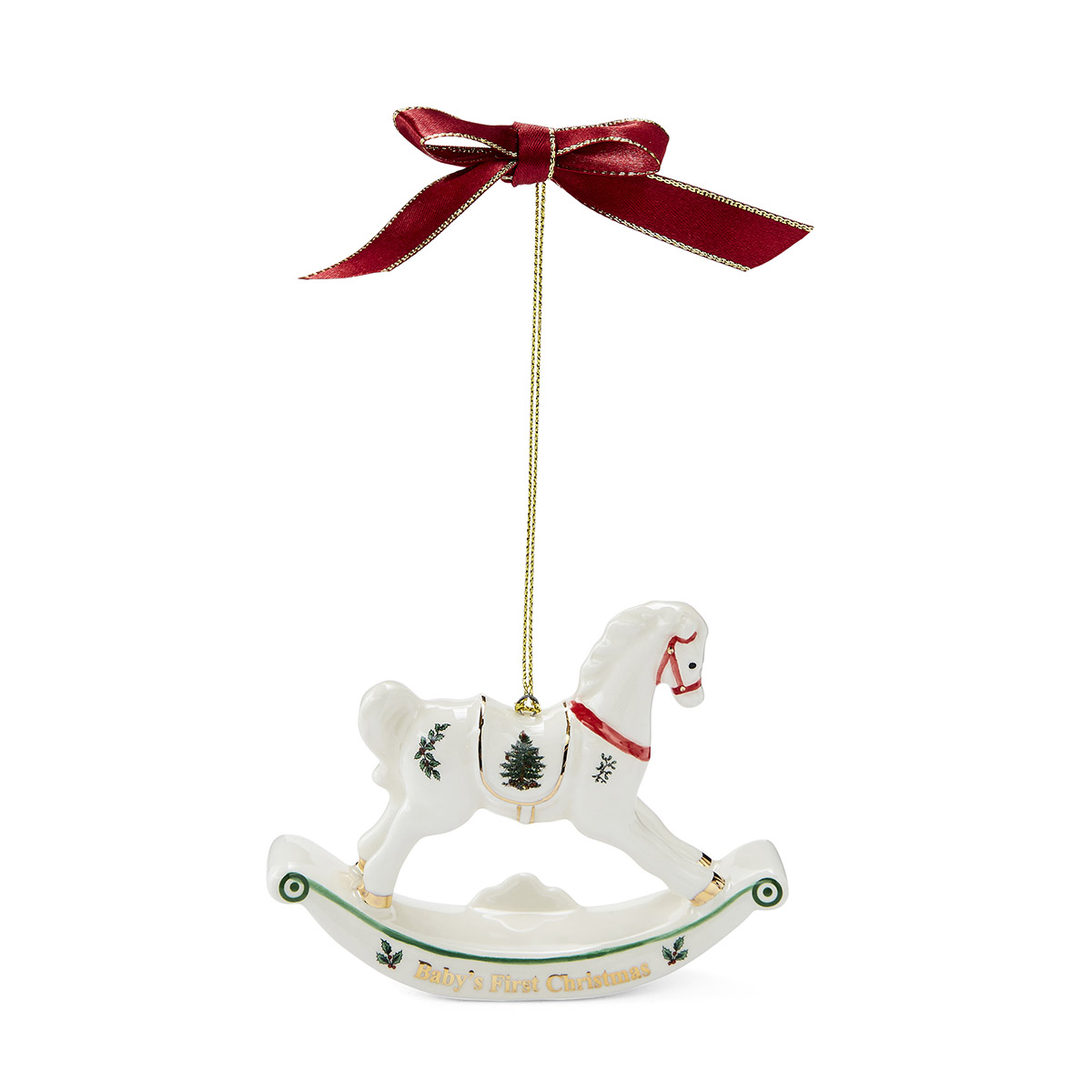 Christmas Tree Rocking Horse Ornament image number null