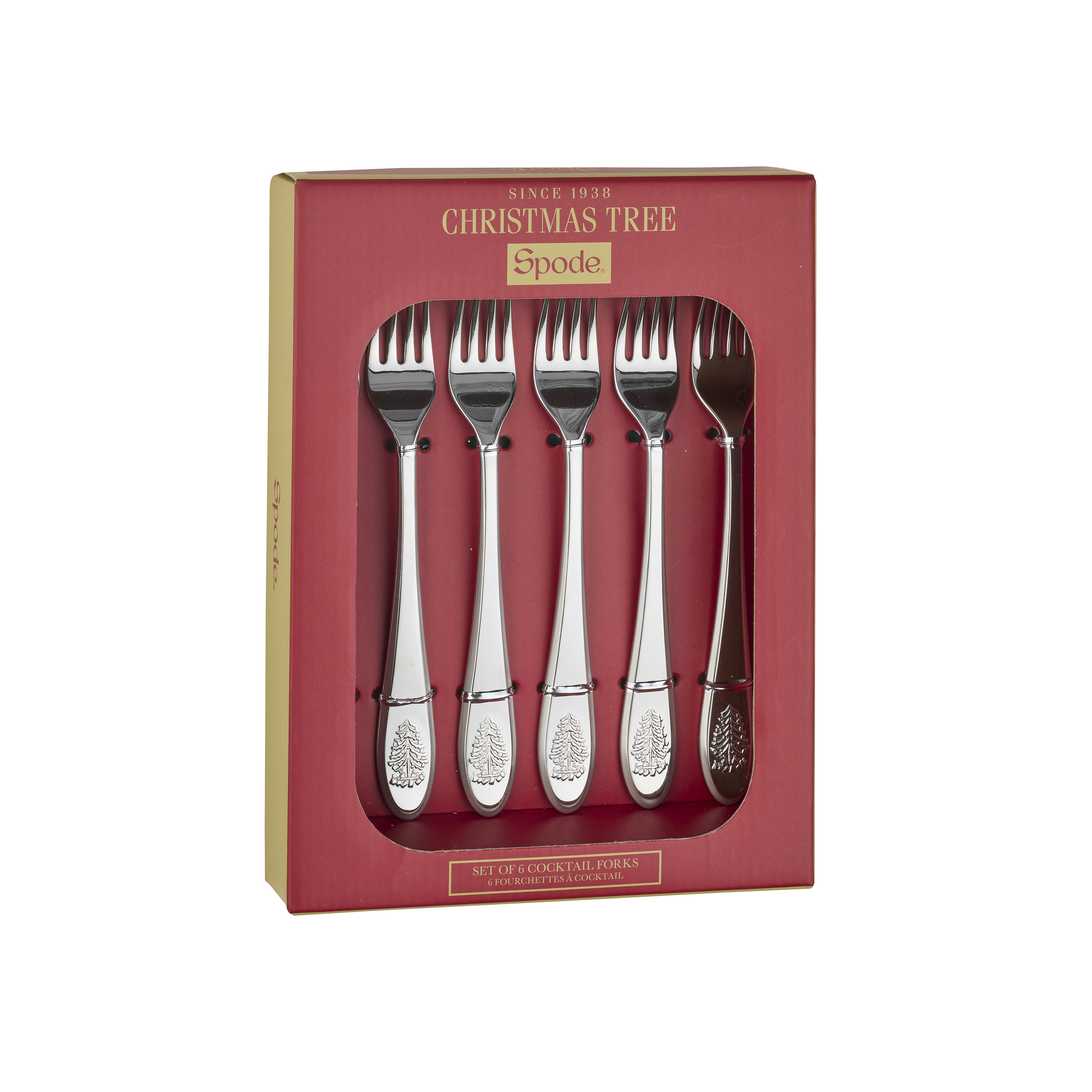 Spode Christmas Tree Pastry Fork (Set of Six) - One4Silver