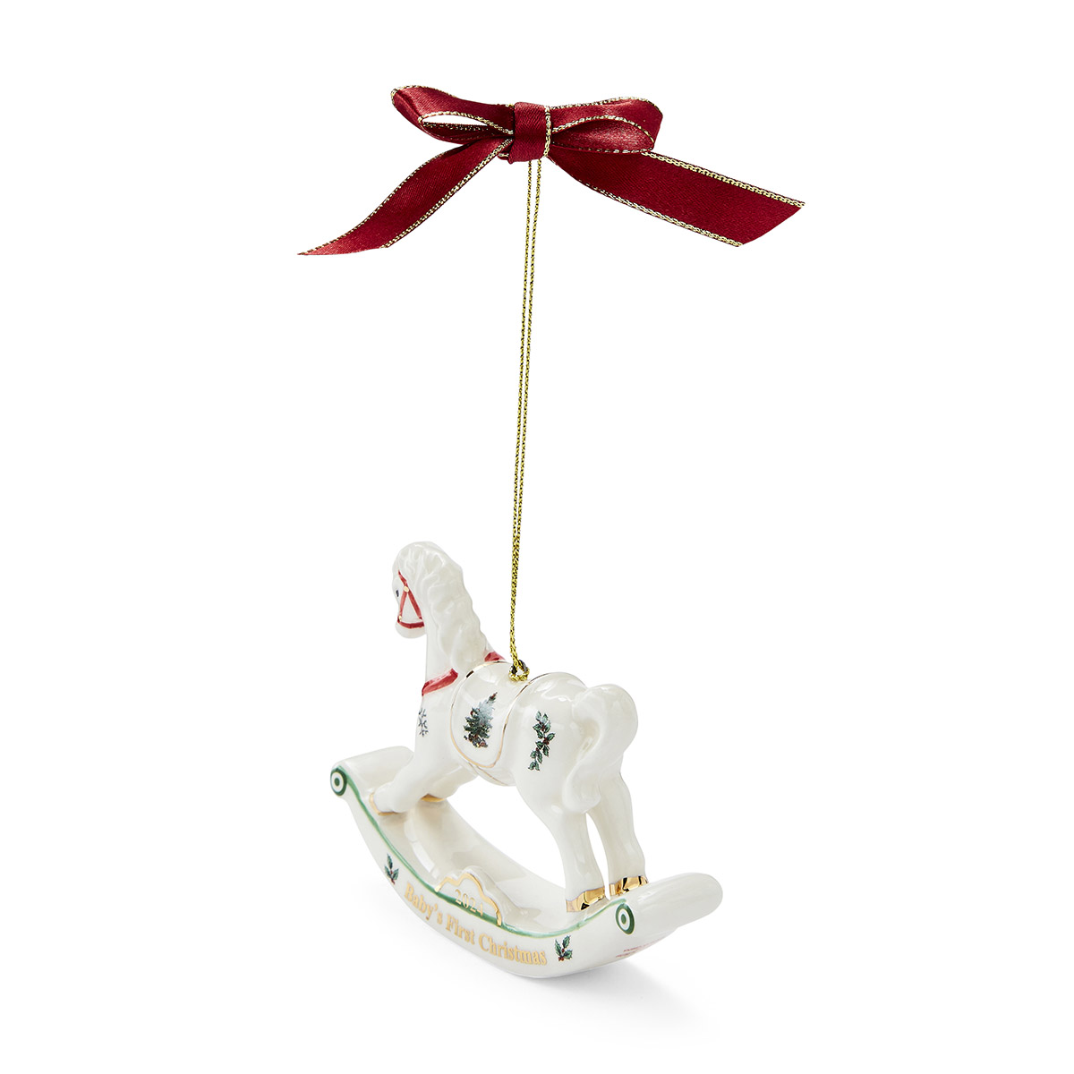 Christmas Tree Rocking Horse Ornament image number null