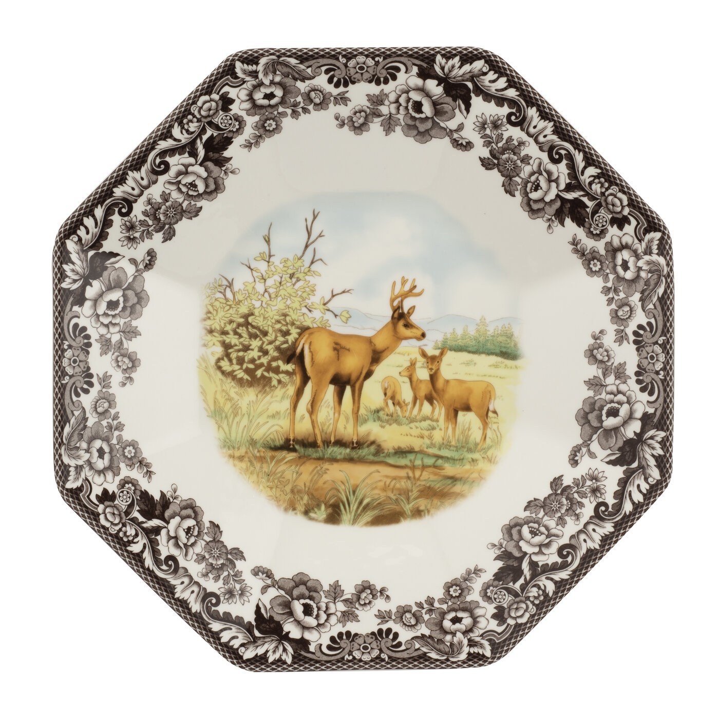 Woodland Octagonal Platter 14 Inch, Mule Deer image number null
