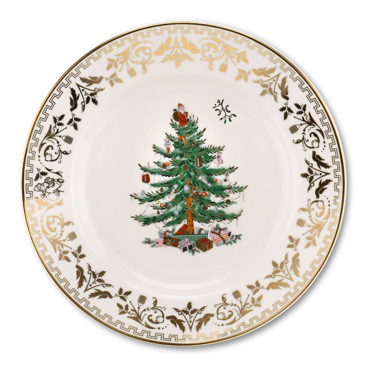 Christmas Tree Gold  Dinner Plates 10.5 Inch image number null