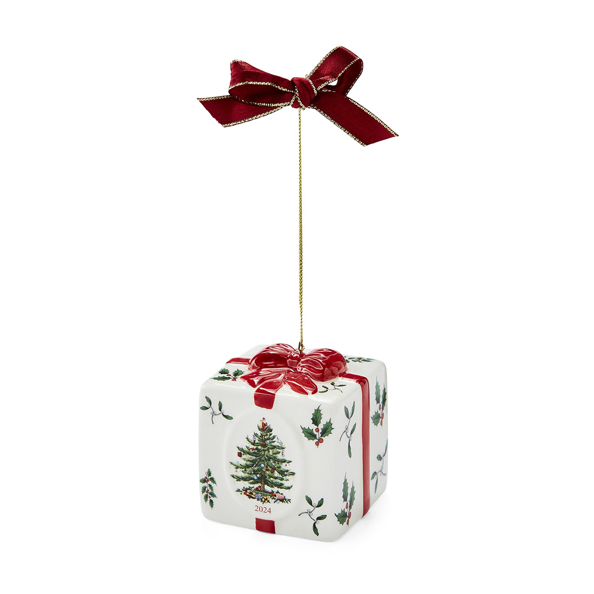 Christmas Tree Holiday Gift Box Ornament image number null