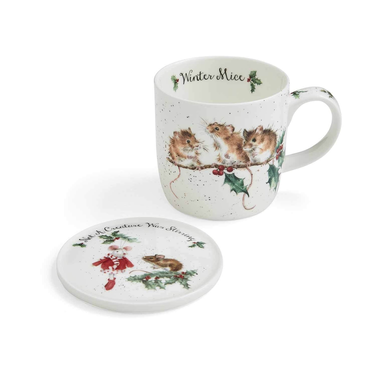 Wrendale Designs Mug & Coaster Winter Mice image number null