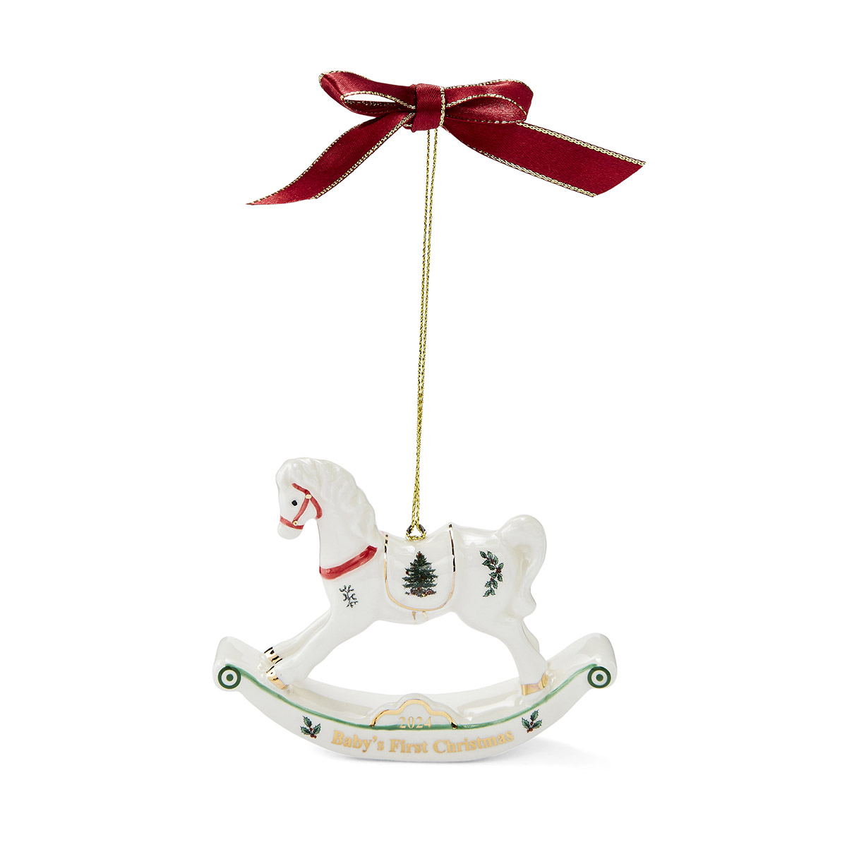 Christmas Tree Rocking Horse Ornament image number null