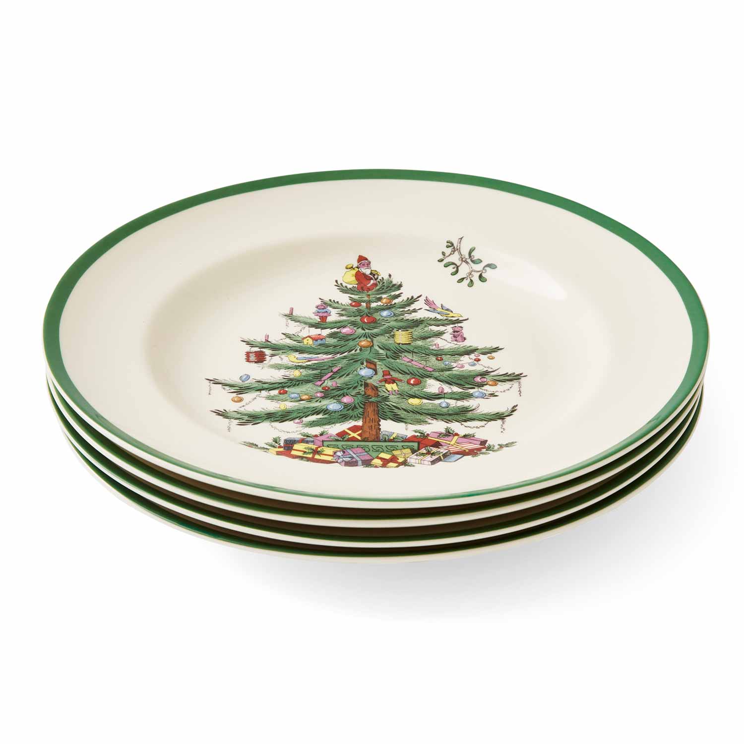 Christmas Tree Set of 4 Dinner Plates image number null