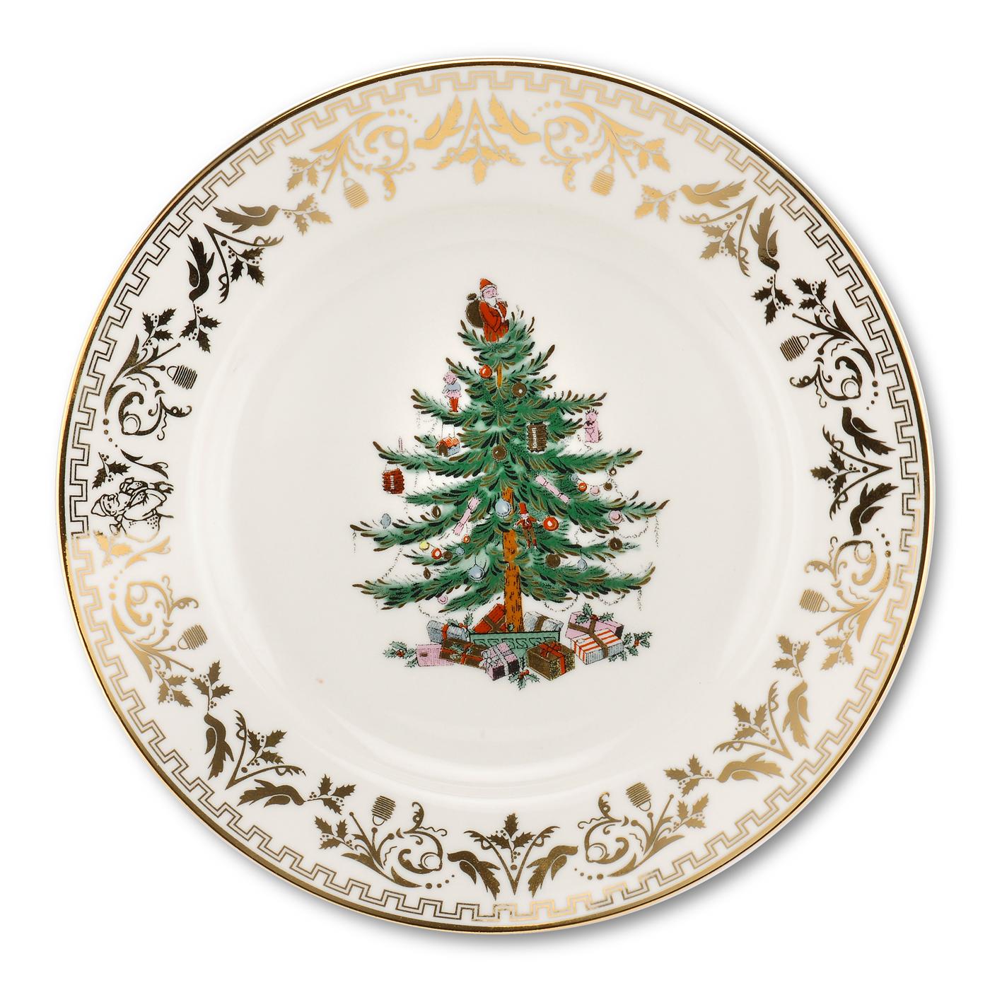 Spode Christmas Tree Gold Collection Set of 4 Salad Plate Sets  Spode